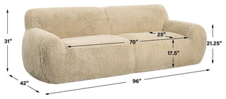 Uttermost 23779 Abide 96"W Fabric Sofa - Caramel