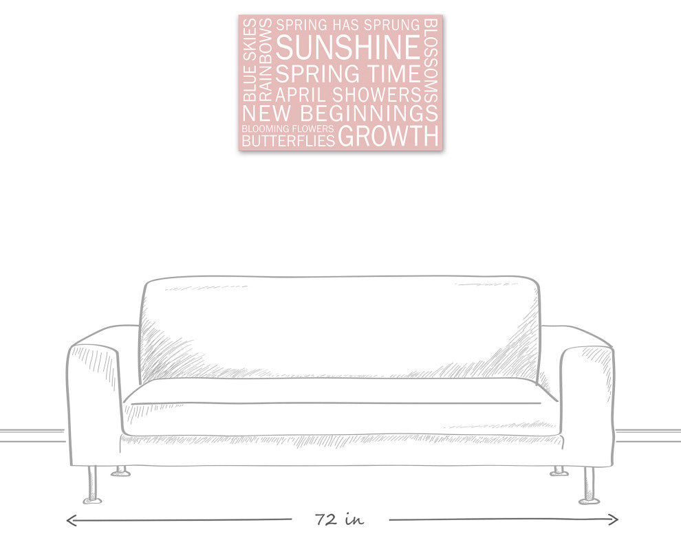 Pink Spring Sayings 30x20 Canvas Wall Art