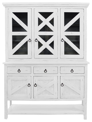 Rustic Extra Wide Dining Hutch and Buffet, Dark Brown