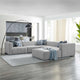 Bartlett Upholstered Fabric 6-Piece Sectional Sofa, Light Gray