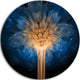 Fractal 3D Blue Dragon Flower, Abstract Art Round Wall Art, 23"