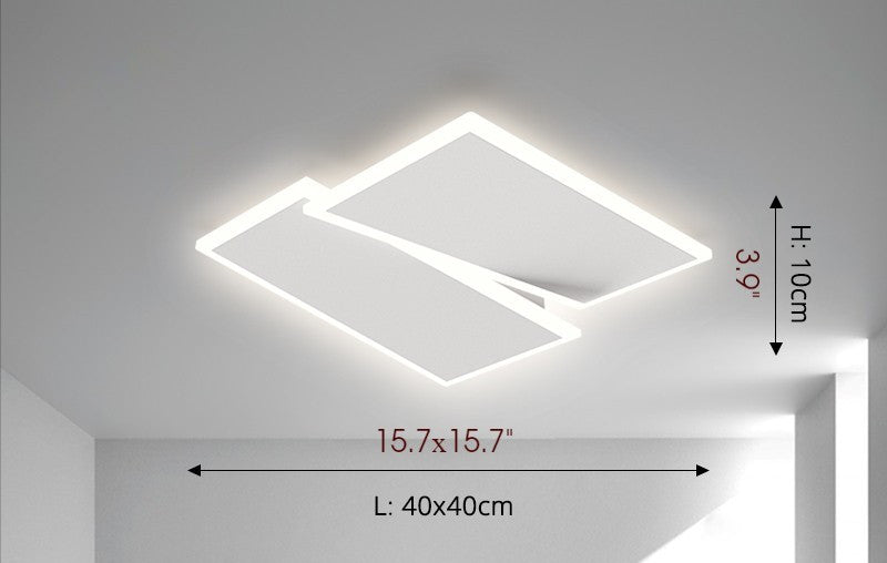 Diest | Acrylic Rectangle LED Ceiling Light, 3 Colors No Remote