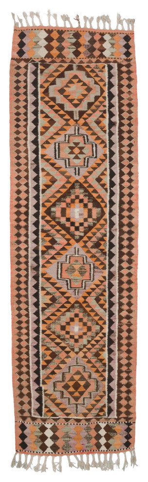 Vintage Turkish Kilim Runner 3' x 10' 2", 36 in. x 122 in.