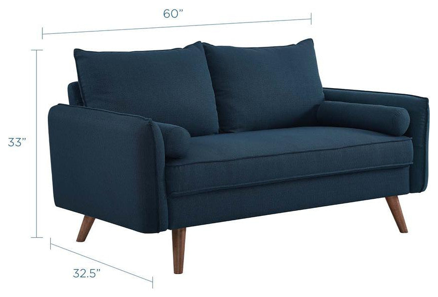 Revive Upholstered Fabric Loveseat - Azure EEI-3091-AZU