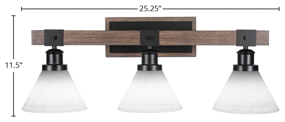 Tacoma 3-Light Bath Bar, White Muslin