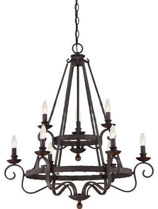 Quoizel NBE5009RK Nine Light Chandelier Noble Rustic Black