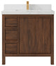 Elizabeth 36 Center Sink Bath Vanity in Dark Walnut Teak 2" Empira Quartz
