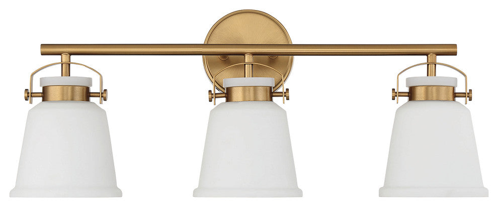 Kaden 3-Light Bathroom Vanity Light, Warm Brass