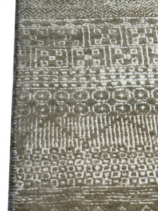 Ivory Color Fine Hand Knotted Modern Rug 7'11"x9'8"