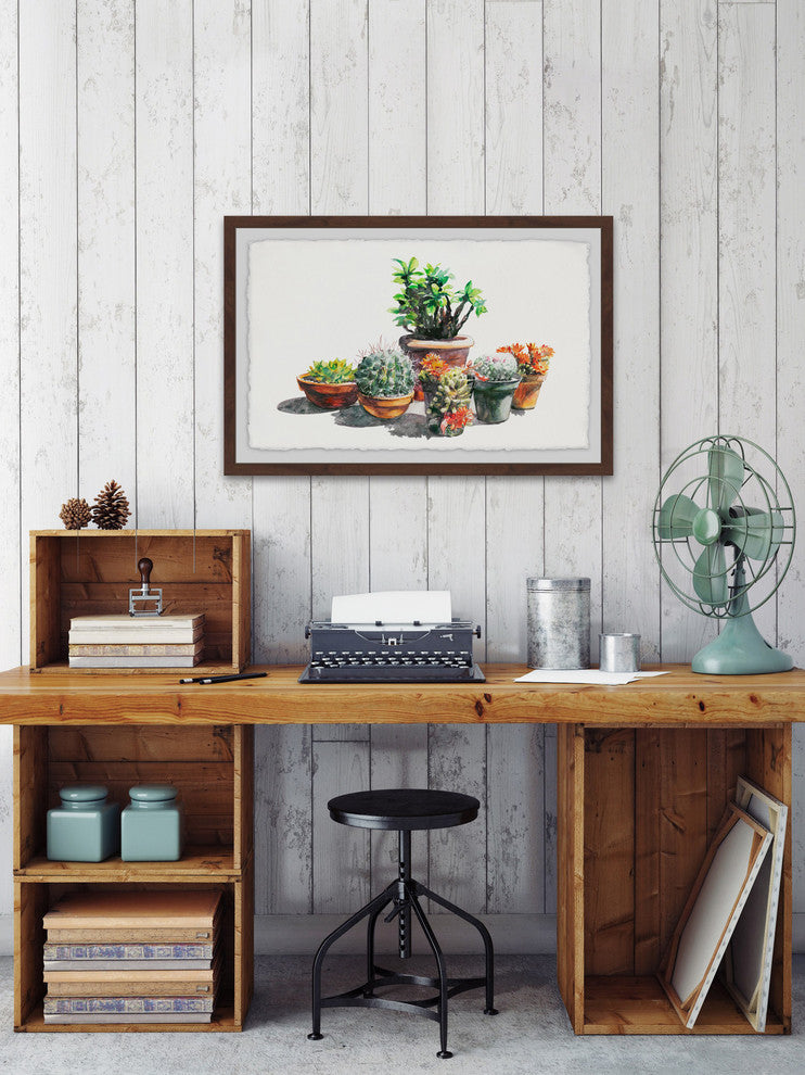 "Potted Plant Arrangement" Framed Painting Print, 18"x12"