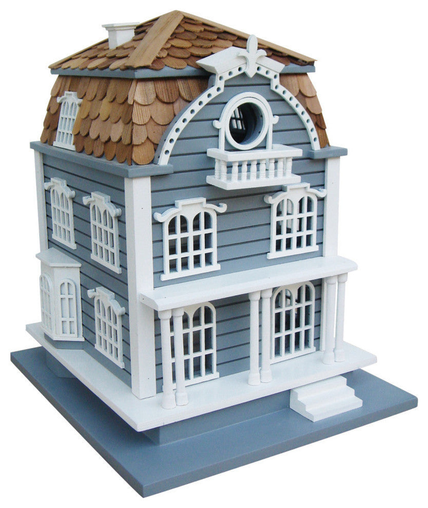 Sag Harbor Birdhouse, Blue with Mansard Roof