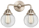 Beacon Bath Vanity Light, Brushed Satin Nickel, Clear, Clear