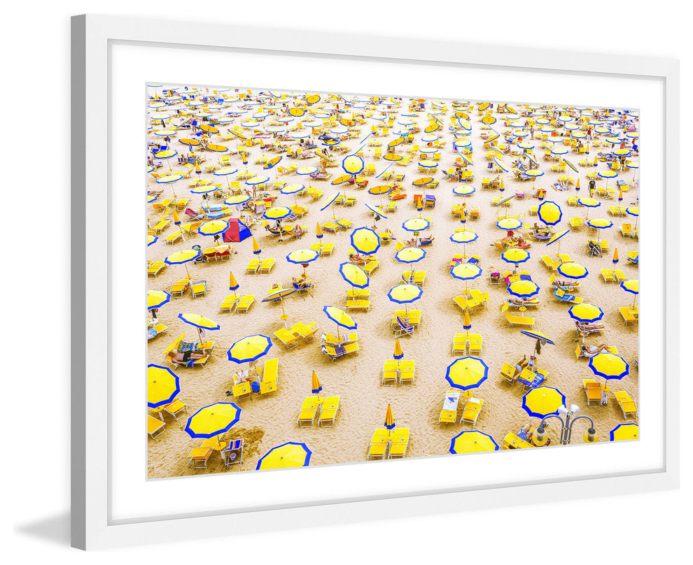 "Yellow Umbrellas" Framed Painting Print