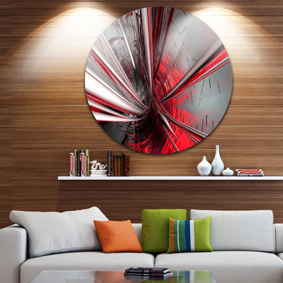 Designart 'Fractal 3D Deep into Middle' Abstract Art Circle Metal Wall Art, Disc
