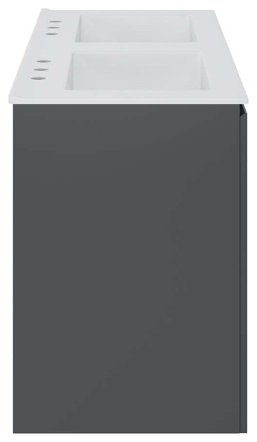 Bryn 48" Wall-Mount Double Sink Bathroom Vanity, Gray White