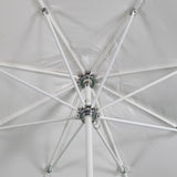 9' Round Flexibe Commercial Umbrella, White, Natural