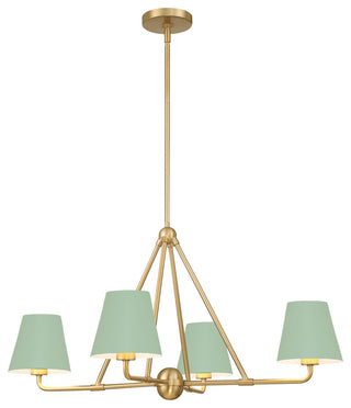 Crystorama Lighting Group XAV-B9304 Xavier 4 Light 32"W - Vibrant Gold / Blue