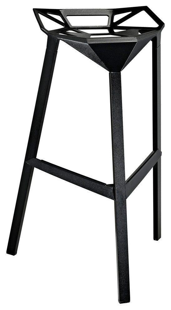 Modern Contemporary Living Room Stacking Bar Stool Black
