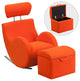Hercules Series Fabric Rocking Chair With Storage Ottoman, Orange
