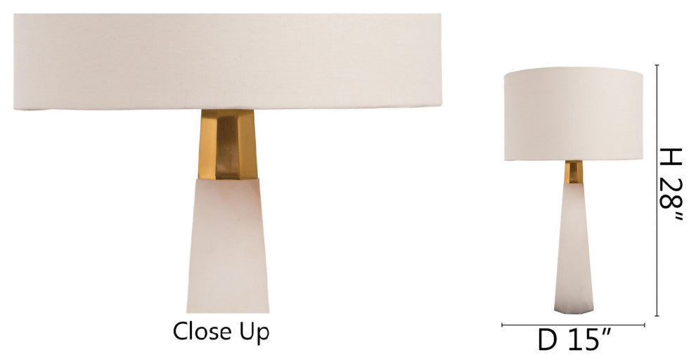 White Marble and Gold Frame Table Lamp
