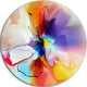 Creative Flower In Multiple Colors, Abstract Floral Disc Artwork, 11"
