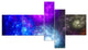 Colorful Fractal Rotating Galaxies, Abstract Wall Art Canvas, 60"x32", 5 panels