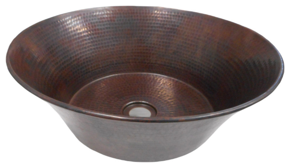 15" Round Miners Pan CAZO Vessel Copper Bath Sink
