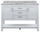 Affinity Bathroom Vanity With Carrara Marble Countertop, White, 49 in