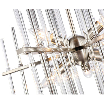 Woodbridge Lighting 20116STN Spires 6-Light Chandelier, Clear, Plated Chrome
