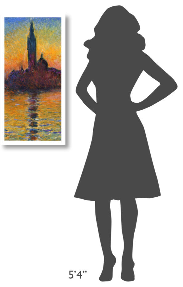 "Twilight Venice (left)" Digital Paper Print by Claude Monet, 16"x32"