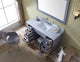 Ariel Kensington 55" Traditional Single Sink Vanity Set, Gray