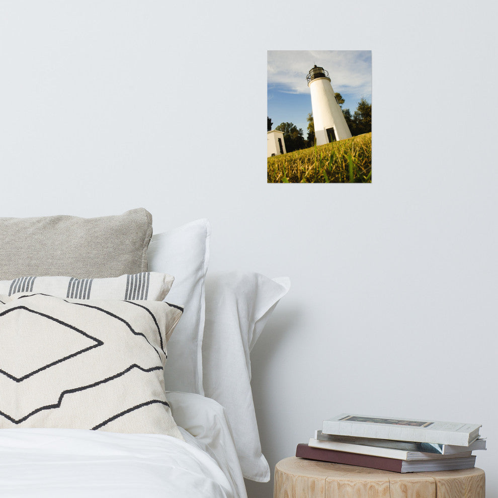 Turkey Point Lighthouse Landscape Photo Unframed Wall Art Print, 11" X 14"