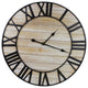 24" Metal Framed Roman Numeral Battery Operated Round Wall Clock