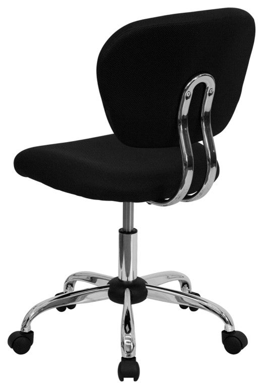 Mid-Back Mesh Swivel Task Chair with Chrome Base, Black