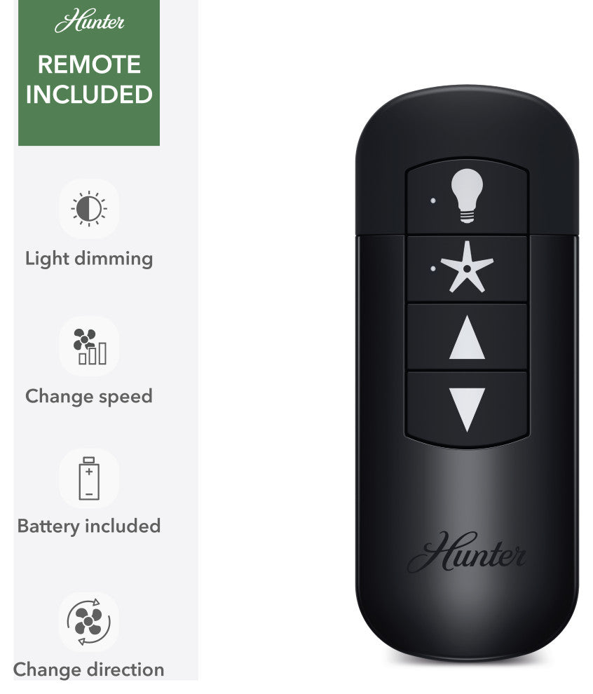 Hunter 52" WiFi Techne Ceiling Fan, LED Kit, Remote, Matte White