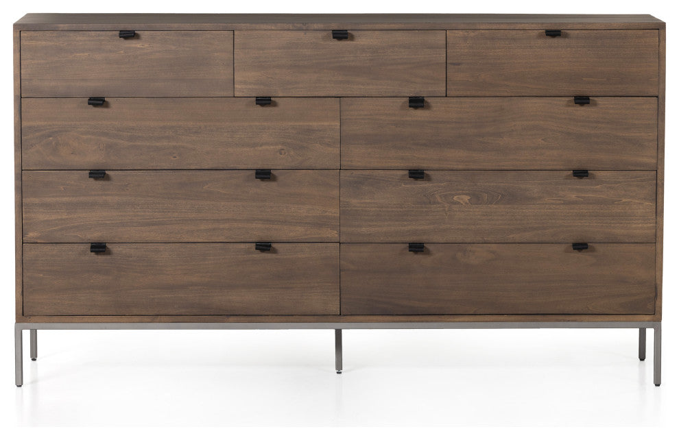 Trey 9 Drawer Dresser, Auburn Poplar