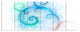 Beautiful Blue Fractal Pattern, Abstract Wall Art Canvas, 70"x28", 6 Panels