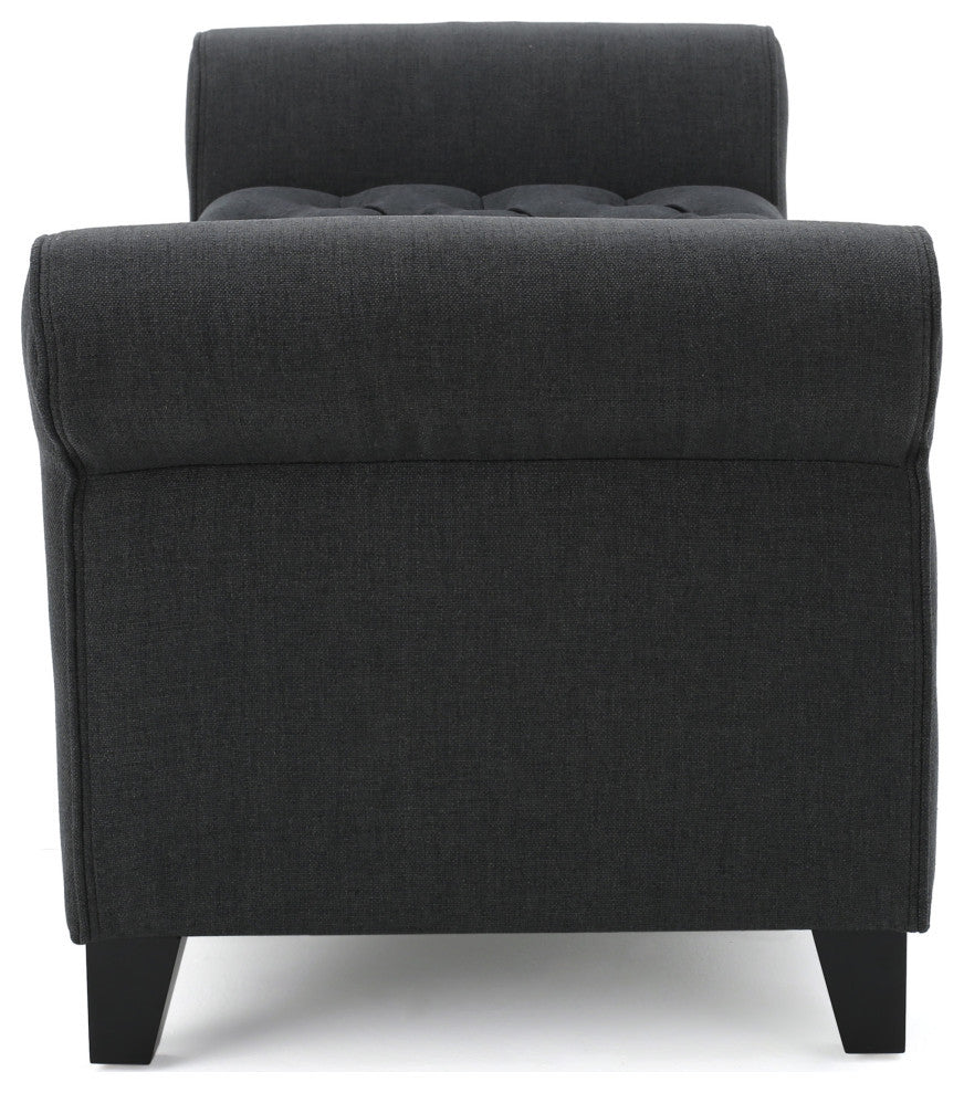 GDF Studio Keiko Contemporary Rolled Arm Fabric Storage Ottoman Bench