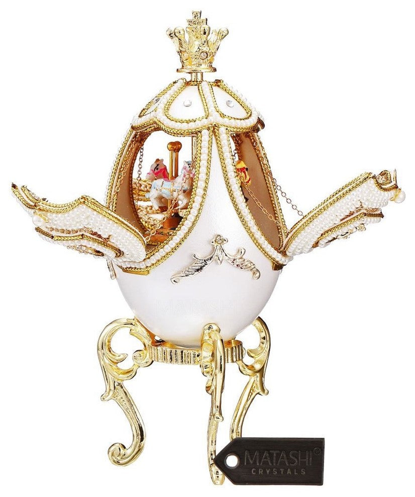 Faberge Egg Music Box Fur EliseWith Hidden Carousel Inside