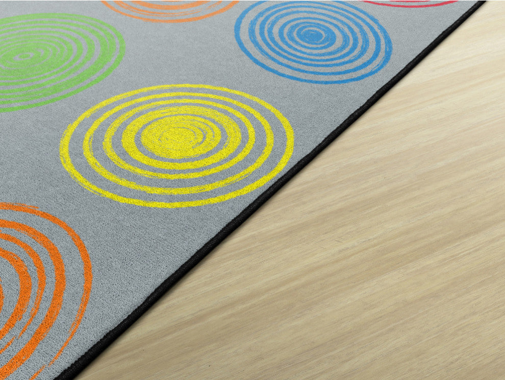 Flagship Carpets VA413-32A 6'X8'4" Circles Grey & Multi Educational Rug