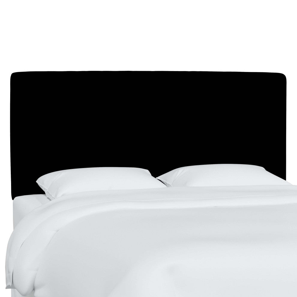 Square Upholstered Headboard, Velvet Aubergine, Twin