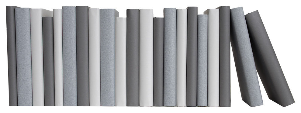 Decorative Books - Granite Paper Wrapped - Grey Books By The Foot
