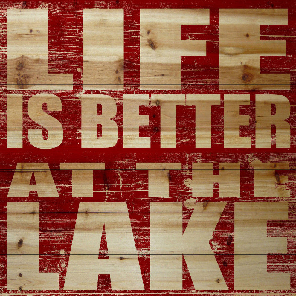 "Life is Better" Print on Wood, 80x80 cm
