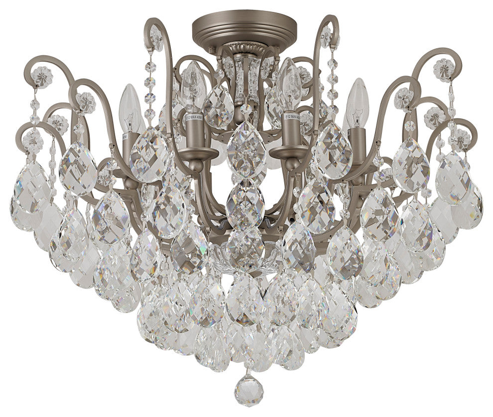Bethel International BET62PEW PEN 8 Light Chandelier, Pewter