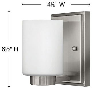 Hinkley Miley Small Single Light Vanity, Brushed Nickel