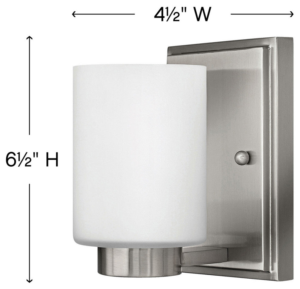 Hinkley Miley Small Single Light Vanity, Brushed Nickel