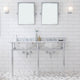 Embassy 60" Wide Double Wash Stand, P-Trap, Countertop With Basin, Faucet