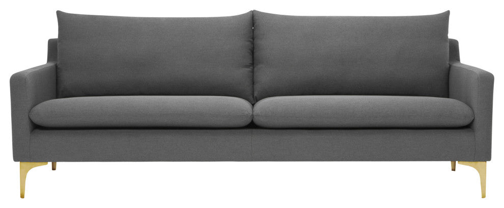 Anders Slate Grey Fabric Triple Seat Sofa, HGSC491