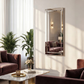 Modern Beveled Wall Mirror, 24"x54"
