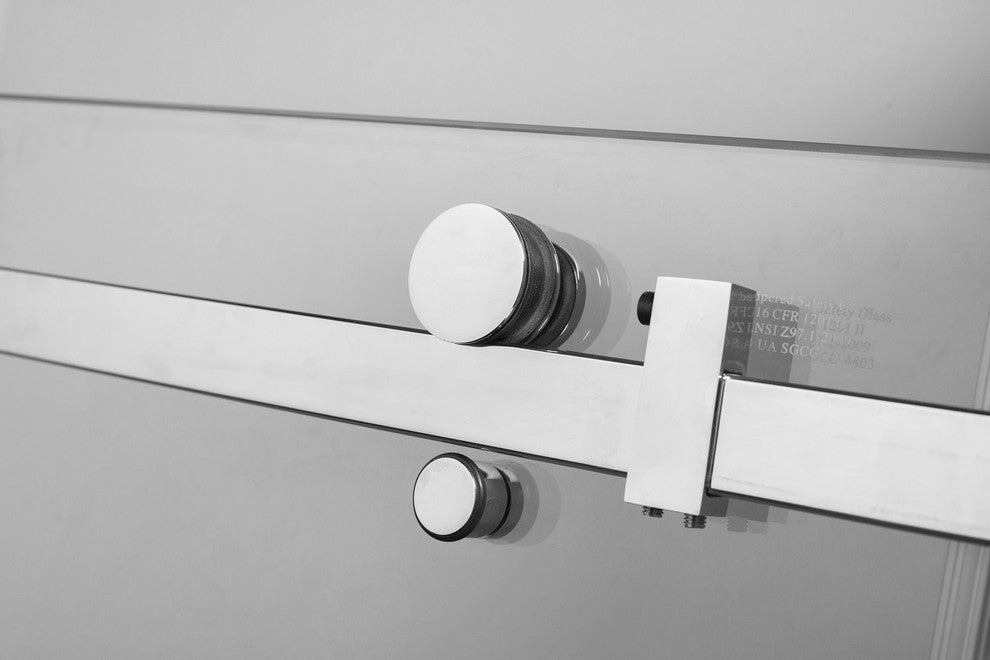 Moselle 48"x77.5" Completely Frameless Sliding Shower Door, Right Base, Chrome